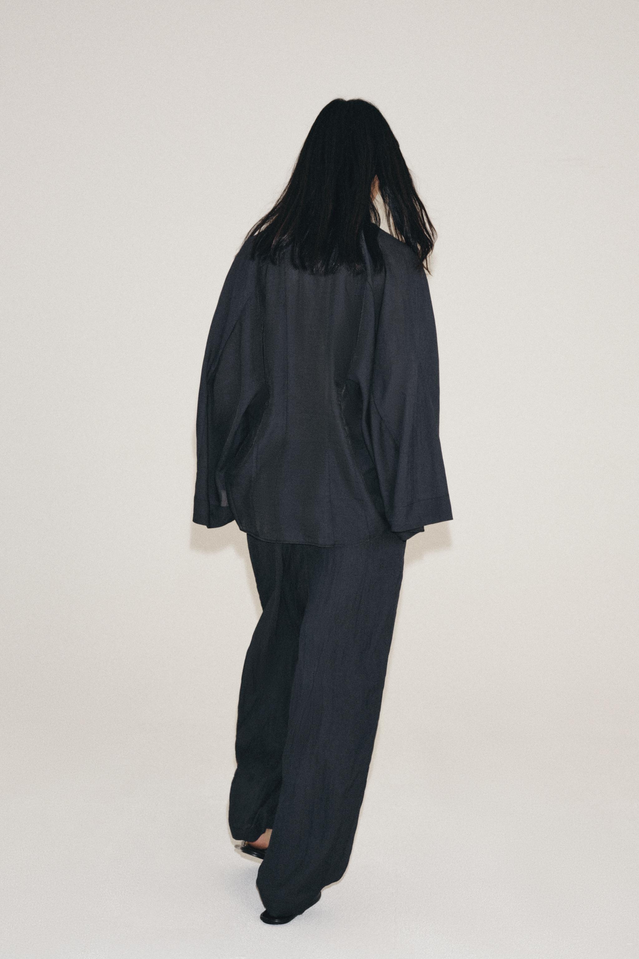ZW COLLECTION WIDE-LEG PLEATED TROUSERS